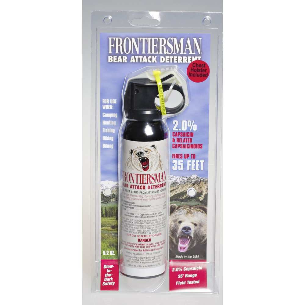 Non Lethal Defense Security Equipment 4.50" BEAR SPRAY 9.2OZ W/CHEST HLSTR